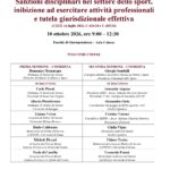Sanzioni disciplinari nel settore dello sport, inibizione ad esercitare attività professionali e tutela giurisdizionale effettiva
